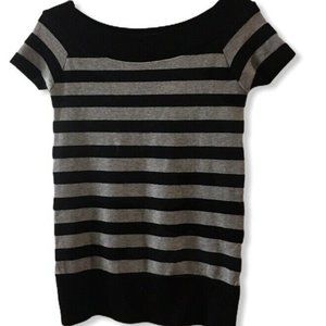 A. Byer Black and Gray Off The Shoulder Sweater